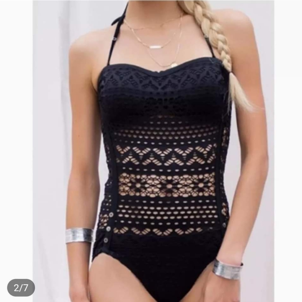 Sexy Lace Halter See Through One Piece Swimwear/Swimsuit